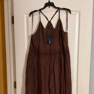 Fashion Nova Chocolate Brown Maxi Dress